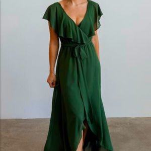 NWT Baltic Born Katya Evergreen Ruffle Maxi Dress